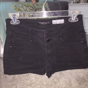 Black High Waisted Jean Shorts
